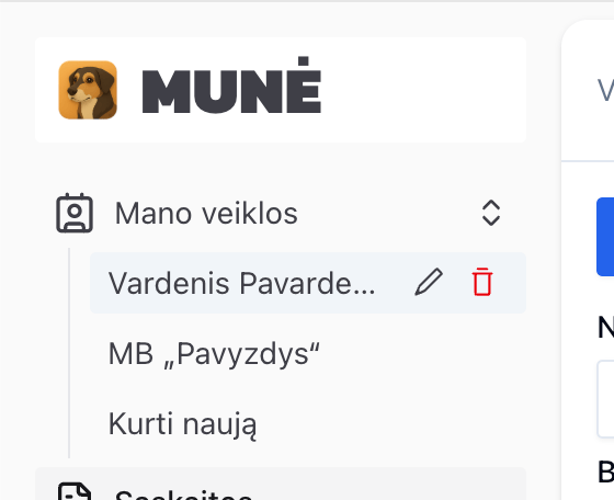 Valdykite daugiau nei 1-ą veiklą / verslą