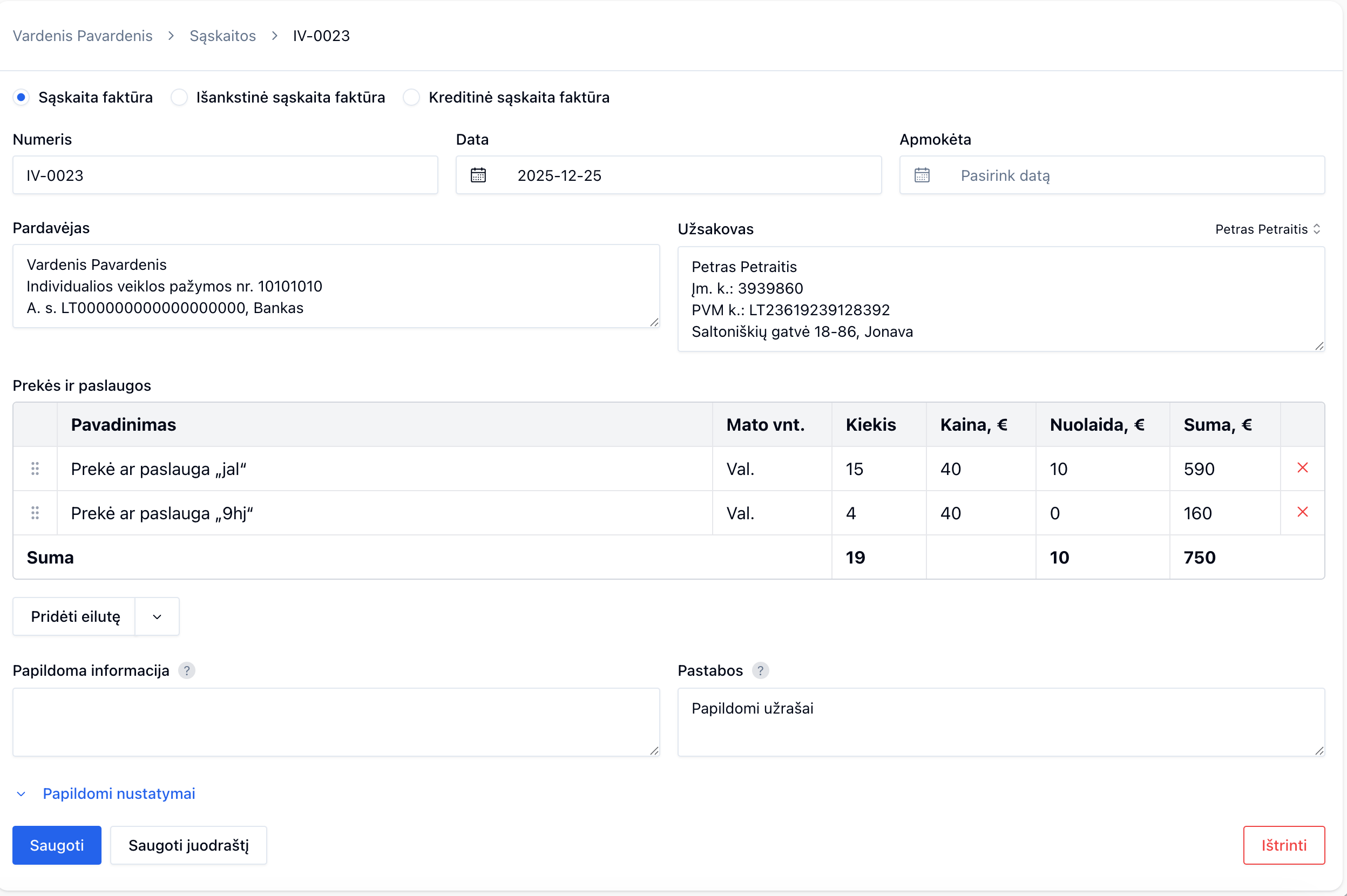 Patogus ir paprastas sąskaitų-faktūrų išrašymas